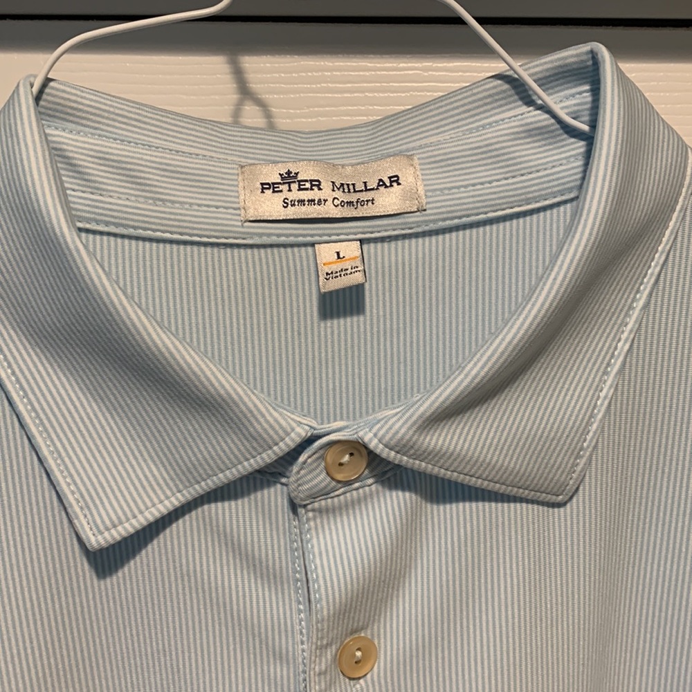 Peter Millar Sky Blue Polo Golf Shirt